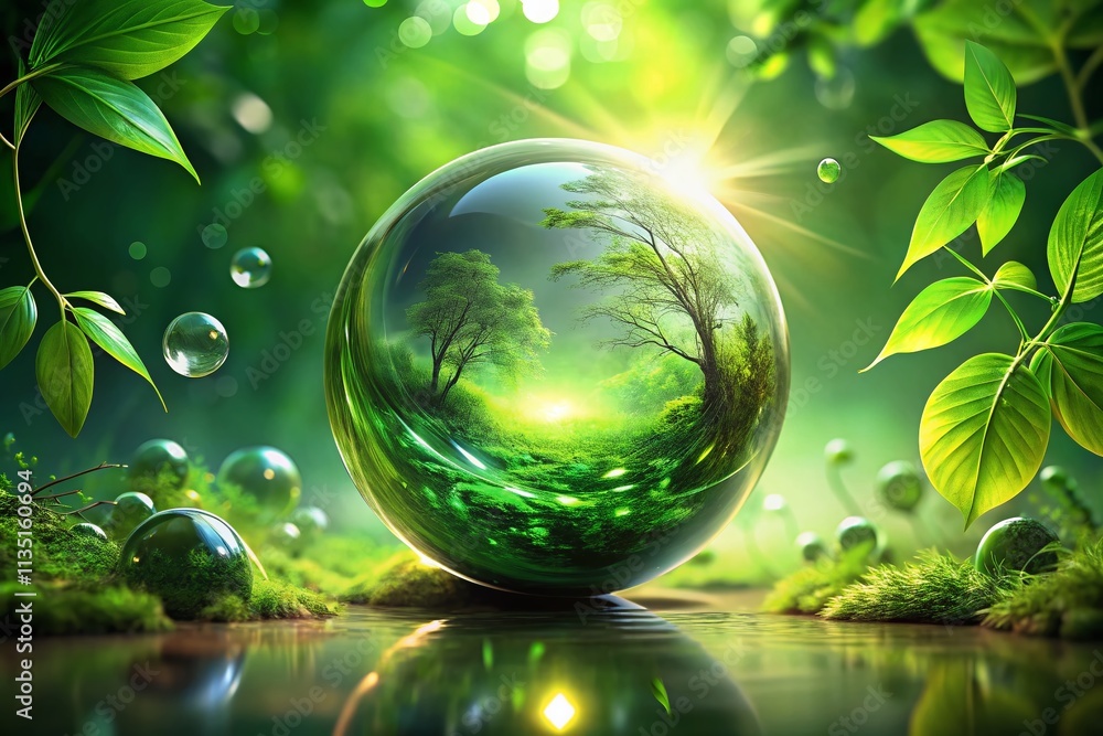 Stunning 3D Abstract Background Featuring a Green Energy Orb Template for Modern Product Photography and Creative Displays in Eco-Friendly Design Projects Stunning 3D Abstract Background Featuring a Green Energy Orb Template for Modern Product Photography and Creative Displays in Eco-Friendly Design Projects