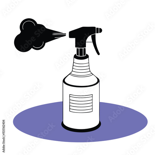 a black and white illustration of a spray bottle