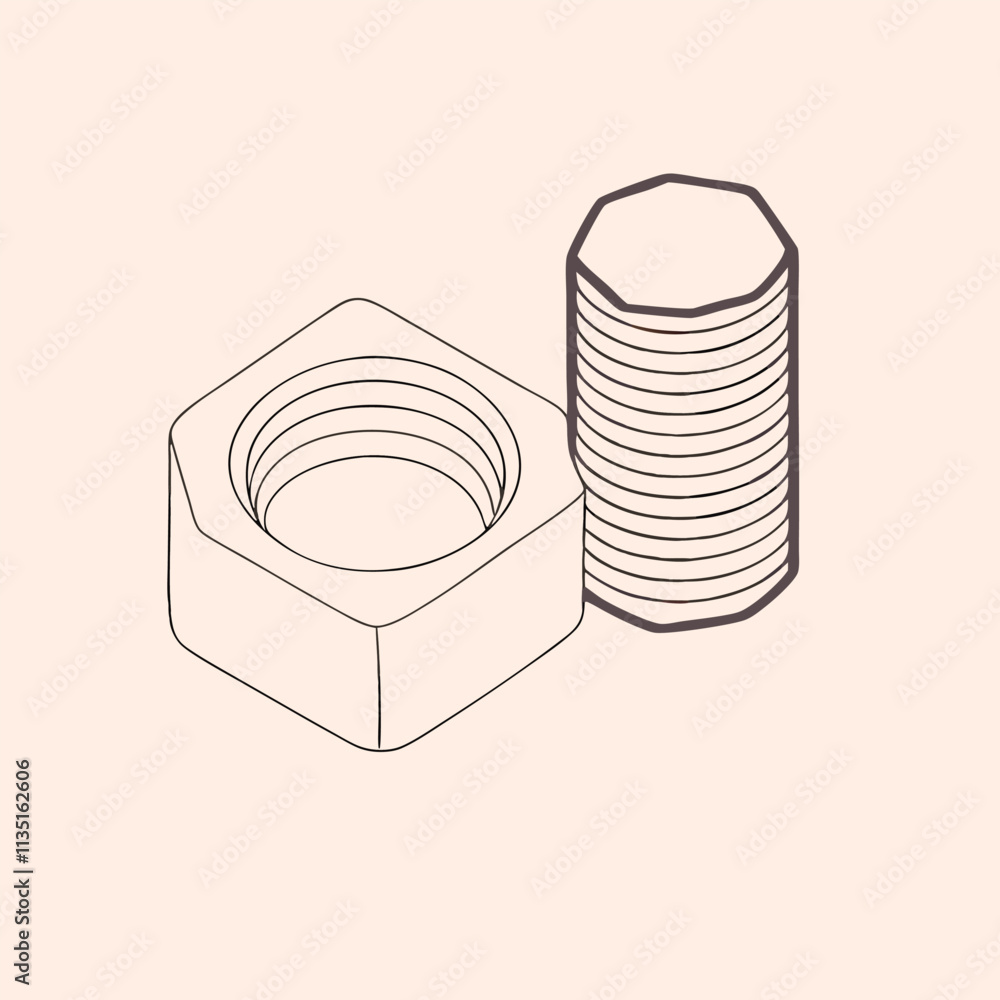 a line drawing of two nuts a line drawing of two nuts