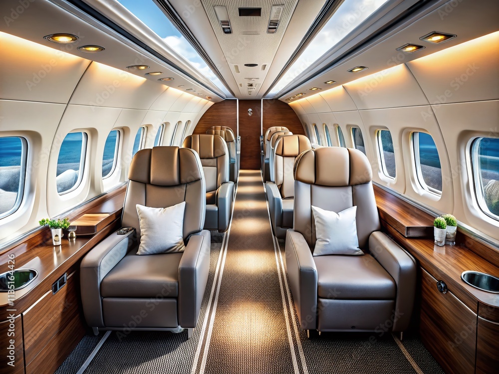 Stunning Airplane Interior with Luxurious Seating Arrangements and Spacious Aisles for an Enhanced Travel Experience in Modern Aviation Design Stunning Airplane Interior with Luxurious Seating Arrangements and Spacious Aisles for an Enhanced Travel Experience in Modern Aviation Design