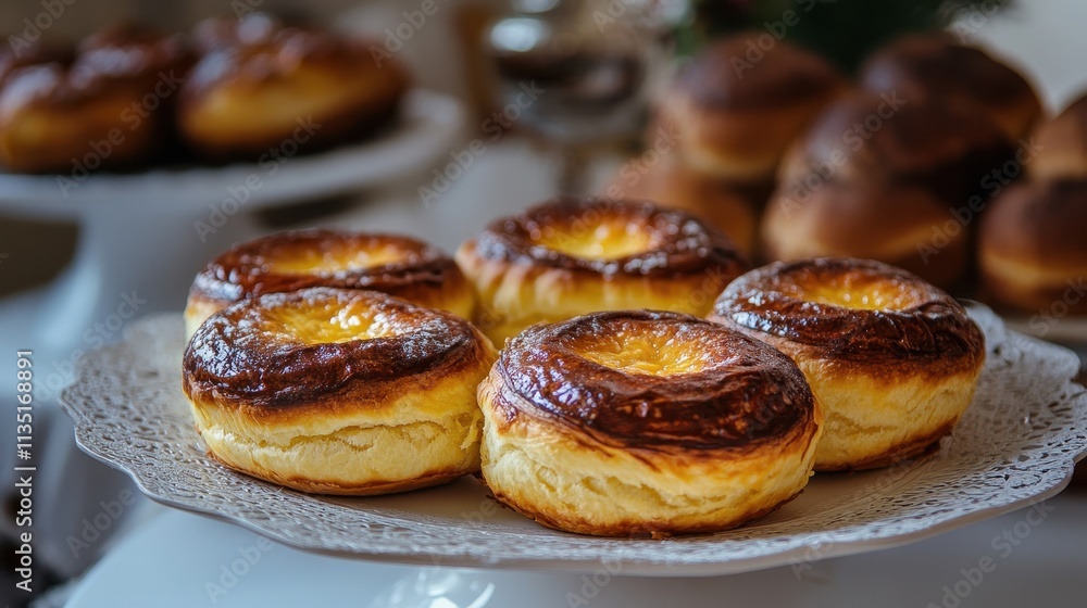 Freshly Baked Pastries on Elegant Display Freshly Baked Pastries on Elegant Display