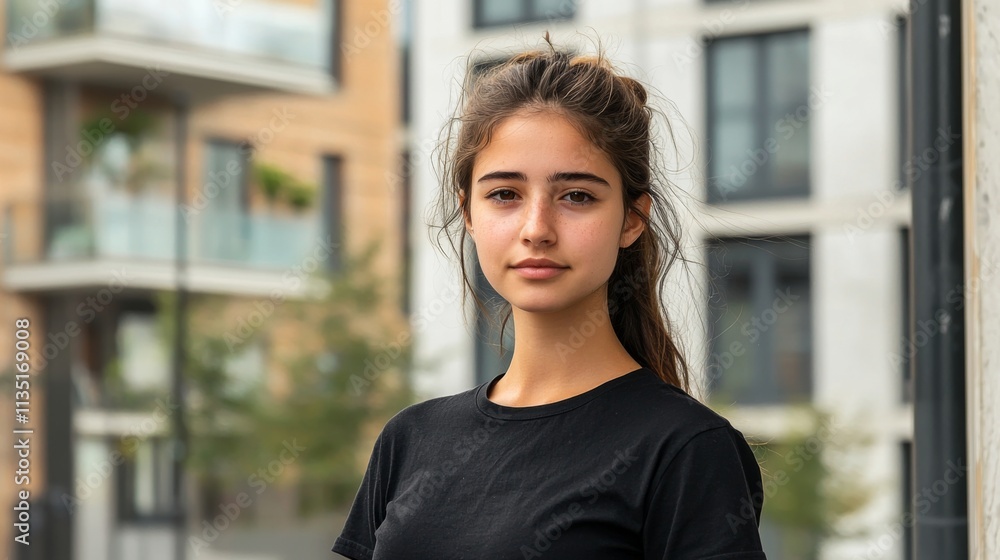 Teenage Girl in Urban Setting - Stylish Portrait Teenage Girl in Urban Setting - Stylish Portrait