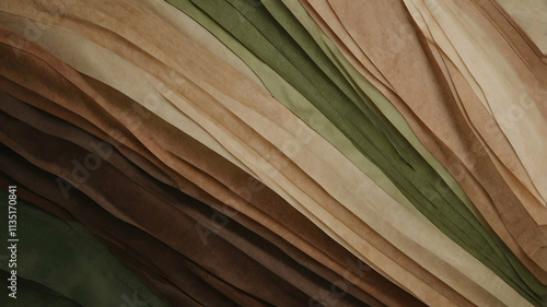 An abstract background featuring earthy tones of brown, beige, and olive green, with subtle gradients.