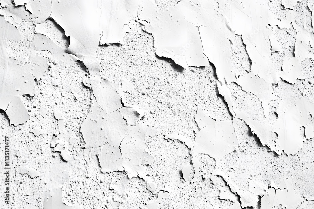 Textured White Wall with Peeling Paint and Cracks Textured White Wall with Peeling Paint and Cracks