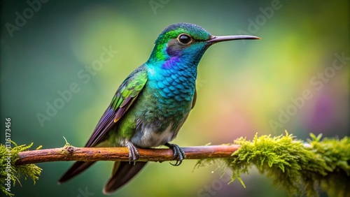 Stunning High Resolution Photo of a Broadbilled Hummingbird (Cynanthus latirostris) Perched Gracefully Against an Isolated PNG Background, Perfect for Nature and Wildlife Photography Enthusiasts