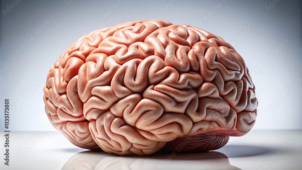 Stunning Isolated Human Brain on White Background for Scientific and Educational Use, Showcasing the Complexity of Human Intelligence and Neuroanatomy in High-Quality Product Photography Stunning Isolated Human Brain on White Background for Scientific and Educational Use, Showcasing the Complexity of Human Intelligence and Neuroanatomy in High-Quality Product Photography