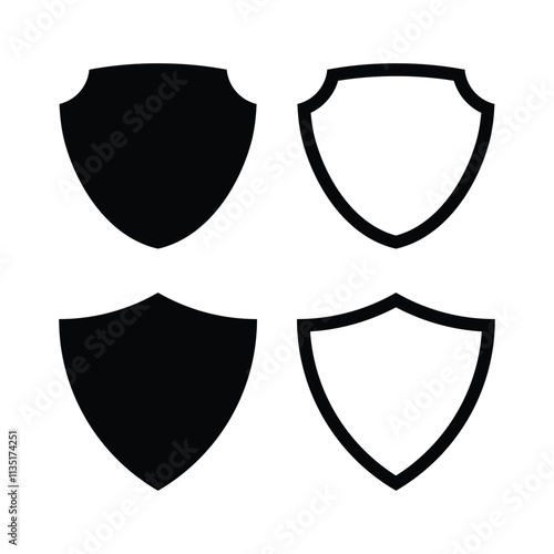 Shield Icon. Vector icon of shield and security. Protection, defense symbol.