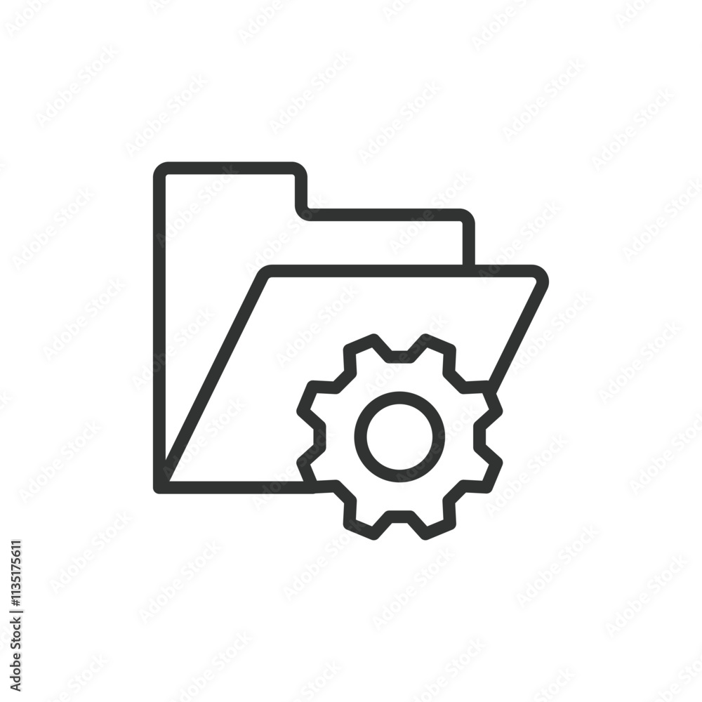 Folder settings, icon in line design. Folder, settings, file, configuration, management, organization, preferences on white background vector. Folder settings, icon in line design editable stroke icon Folder settings, icon in line design. Folder, settings, file, configuration, management, organization, preferences on white background vector. Folder settings, icon in line design editable stroke icon