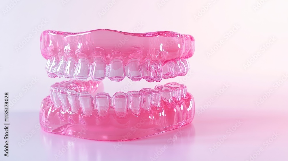 Close-up of a realistic dental model showing healthy teeth Close-up of a realistic dental model showing healthy teeth