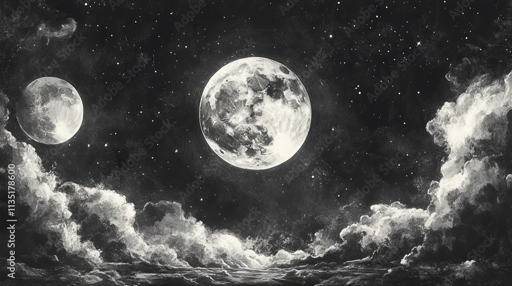 Moon Drawing: Mystical moon drawings featuring full moons, crescent phases, and celestial imagery, perfect for fantasy, night sky, and dreamlike artworks. Moon Drawing: Mystical moon drawings featuring full moons, crescent phases, and celestial imagery, perfect for fantasy, night sky, and dreamlike artworks.