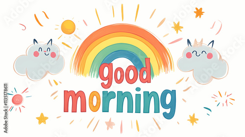 A cheerful illustration featuring the words 