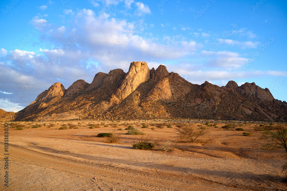 Mountain peaks in the evening during sunset, Spitzkoppe, Namibia Mountain peaks in the evening during sunset, Spitzkoppe, Namibia