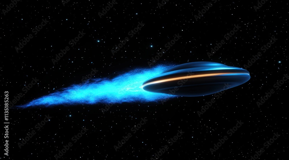 Futuristic Spaceship in Starry Space Futuristic Spaceship in Starry Space