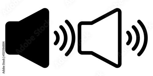 speaker icon, simple flat style, vector illustration symbol sign logo template pictogram, for ui or ux isolated on white for mobile app, editable