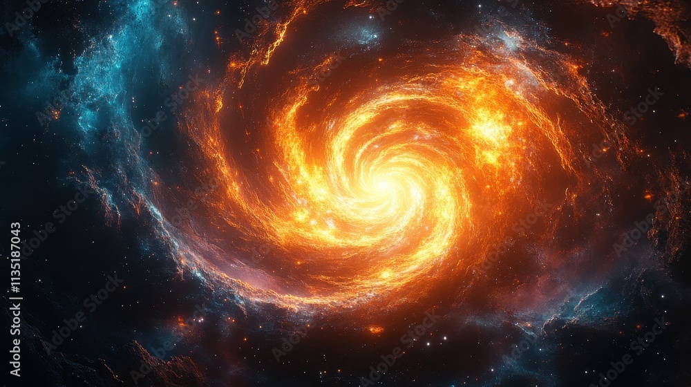 Fiery Cosmic Swirl Stunning Nebula with Orange and Blue Hues, Space Background, Galaxy Image, Astronomy Photography, Digital Art Fiery Cosmic Swirl Stunning Nebula with Orange and Blue Hues, Space Background, Galaxy Image, Astronomy Photography, Digital Art