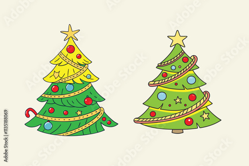 A beautifully decorated Christmas tree with twinkling lights, colorful ornaments, and a star on top, capturing the festive spirit of the holiday season.
