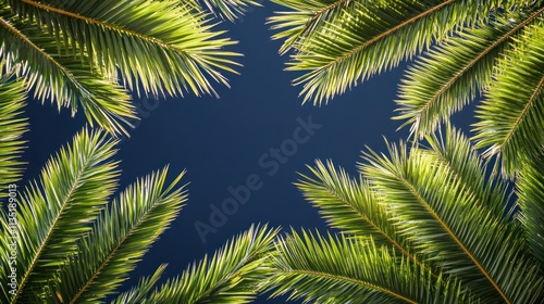 Wallpaper Mural Tropical palm leaves frame a vibrant blue sky. Torontodigital.ca