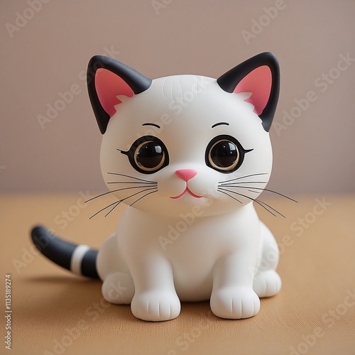 white cat with rubber texture