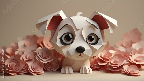 dog made with paper art