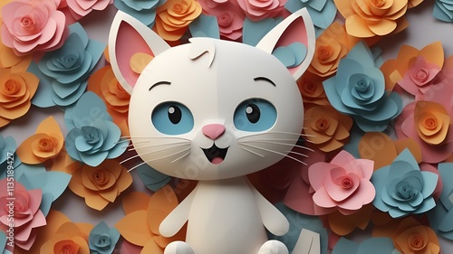 cat with a flower
