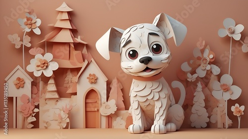 dog paper art