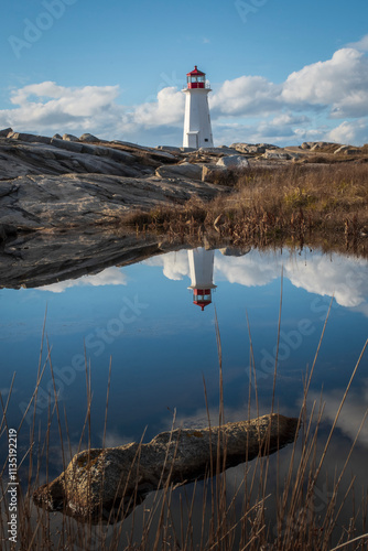 Peggy's Cove winter pond reflection