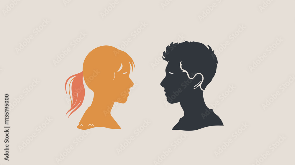 Flat Vector Illustration of Male and Female Symbol Flat Vector Illustration of Male and Female Symbol