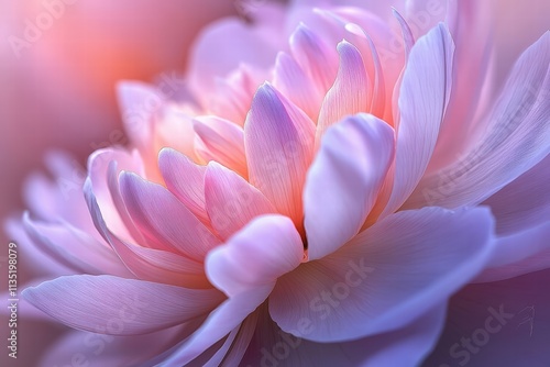 Macro photography, light pink peonies, detailed textures, soft focus, delicate petals, natural lighting