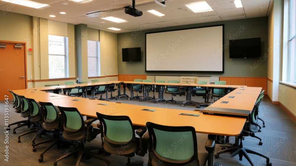 Modern Conference Room with Flexible Seating Arrangement Modern Conference Room with Flexible Seating Arrangement