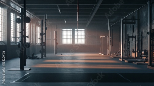 CrossFit Equipment in an Empty Gym: Ideal for Fitness Promotions and Training Ads
