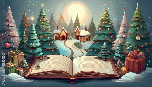 Wallpaper Mural 크리스마스 휴가 장면으로 가득 찬 일기 Torontodigital.ca