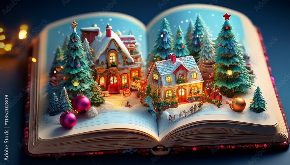 Naklejka premium 크리스마스 휴가 장면으로 가득 찬 일기