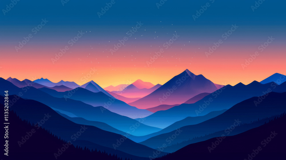 Breathtaking sunset over mountains scenic landscape nature photography tranquil atmosphere Breathtaking sunset over mountains scenic landscape nature photography tranquil atmosphere