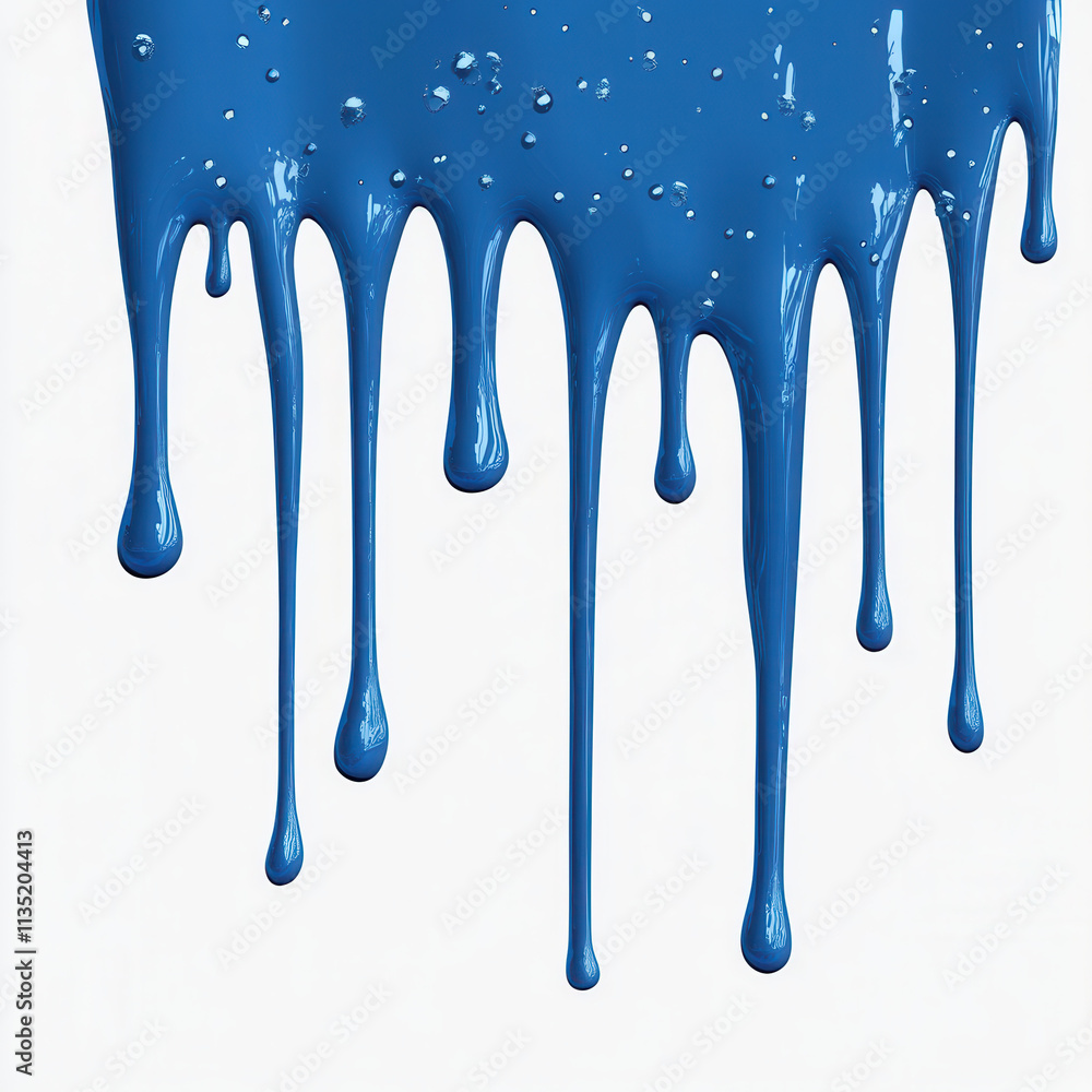 Dripping Blue Paint on Transparent Background Dripping Blue Paint on Transparent Background
