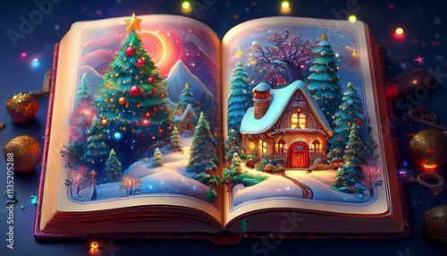 크리스마스 휴가 장면으로 가득 찬 일기