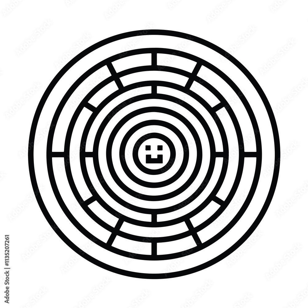 2D hesitate web icon in line style 2D hesitate web icon in line style