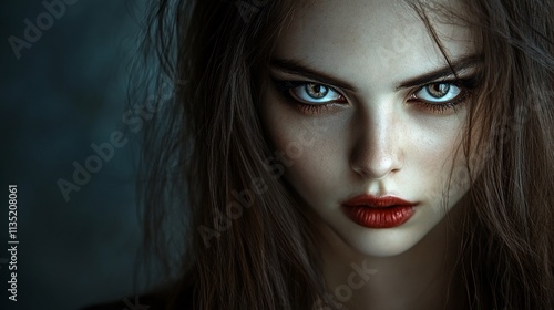 Wallpaper Mural Intense portrait of a woman with smoldering gaze and red lips. Torontodigital.ca