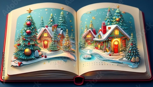 크리스마스 휴가 장면으로 가득 찬 일기