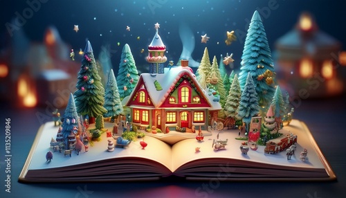 크리스마스 휴가 장면으로 가득 찬 일기