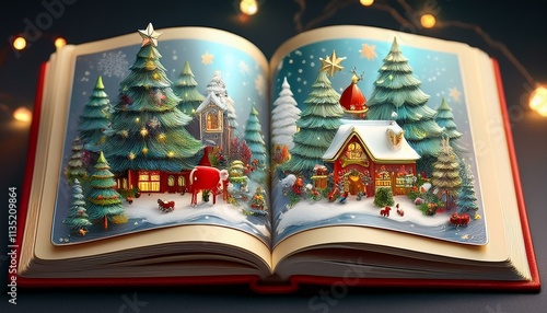 크리스마스 휴가 장면으로 가득 찬 일기