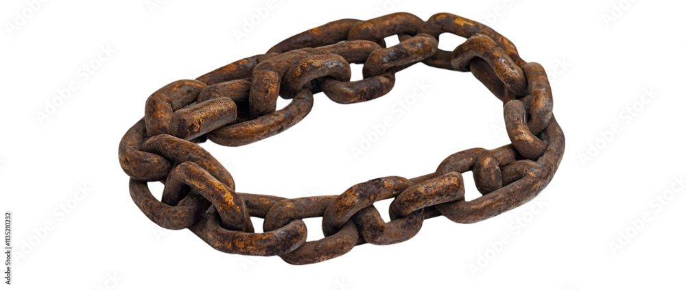 Heavy-duty steel chain, neatly coiled and isolated on plain white background, Transparent PNG Heavy-duty steel chain, neatly coiled and isolated on plain white background, Transparent PNG