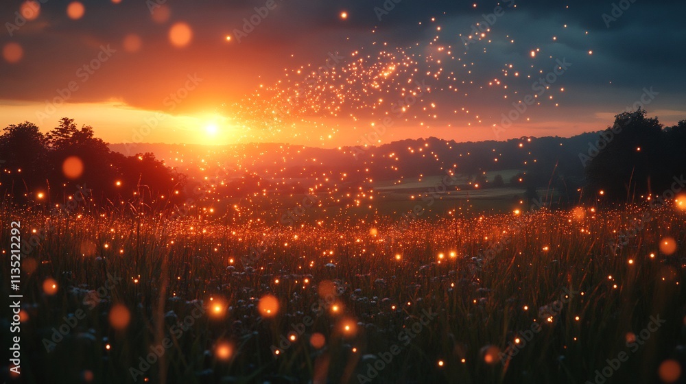 Dreamlike scenic landscape Morse code messages floating in a bright morning sky Dreamlike scenic landscape Morse code messages floating in a bright morning sky