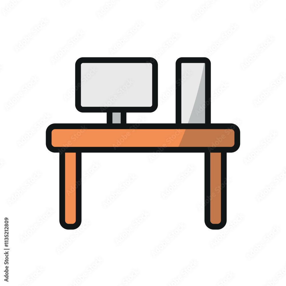 Desk Icon is a sleek and modern design perfect for office furniture stores, workspace apps, and productivity projects Desk Icon is a sleek and modern design perfect for office furniture stores, workspace apps, and productivity projects