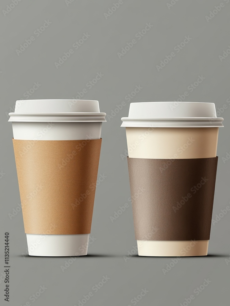 Takeaway coffee mockup. Plastic paper cup for liquid and drink to go. Espresso latte cappuccino mug, breakfast beverages illustration Takeaway coffee mockup. Plastic paper cup for liquid and drink to go. Espresso latte cappuccino mug, breakfast beverages illustration