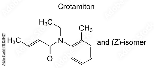 Chemical structure of crotamiton, drug substance