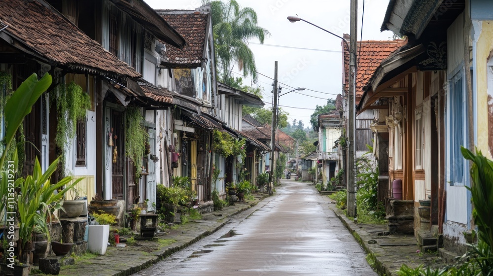 Charming Old Town Alleyway Houses Indonesia Charming Old Town Alleyway Houses Indonesia