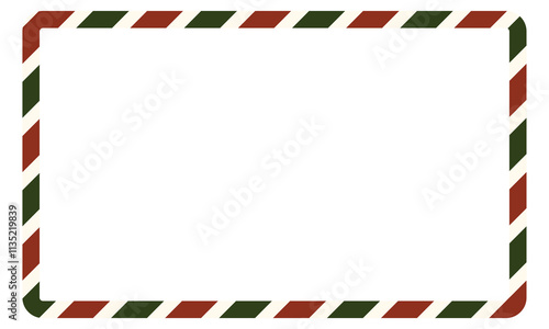 Postcard Template Frame, Vintage, Retro, EPS10, Christmas, Border, Airmail, Stripes, Vector