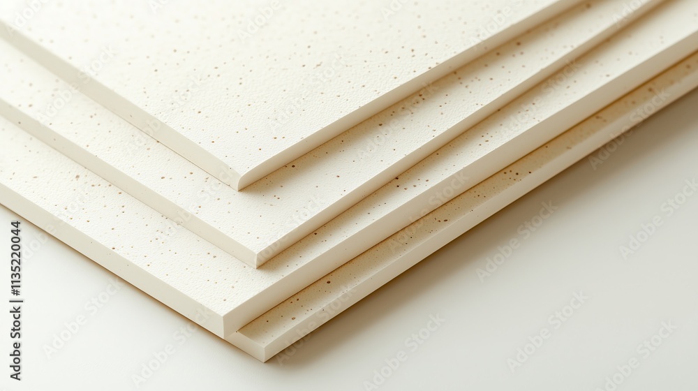 A stack of warm ivory textured cardstock with delicate fine speckled details, arranged neatly, creating a clean and minimal aesthetic A stack of warm ivory textured cardstock with delicate fine speckled details, arranged neatly, creating a clean and minimal aesthetic