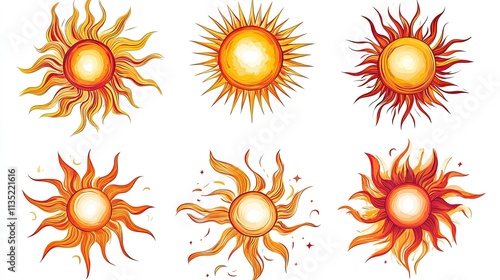 Sun Clipart: Radiant sun clipart images featuring bright, glowing suns and warm rays, ideal for summer, weather, and positive, uplifting design themes.