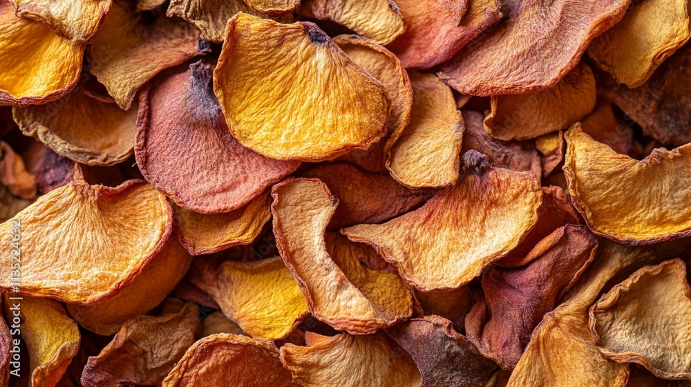 Close-up and full-frame image of dried peach fruit ideal for natural food backgrounds, recipe designs, and healthy snack promotions that showcase texture and color. Close-up and full-frame image of dried peach fruit ideal for natural food backgrounds, recipe designs, and healthy snack promotions that showcase texture and color.